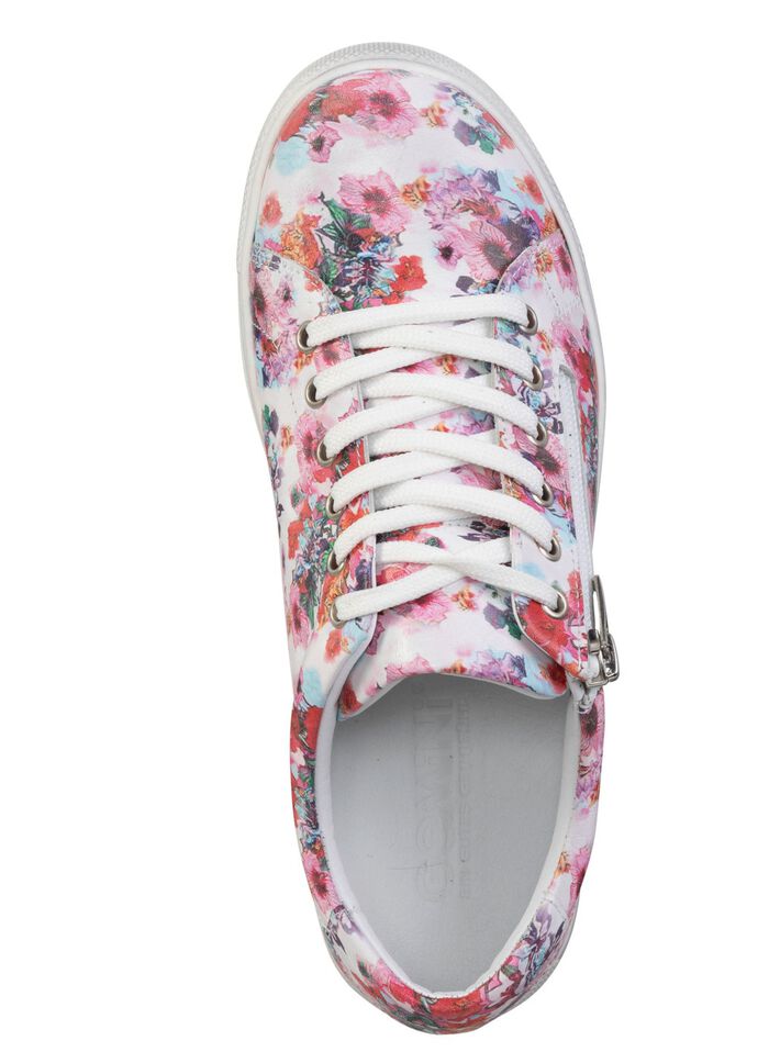 Gemini Schn&uuml;r-Sneaker aus beschichtetem, floral bedrucktem Nappaleder 