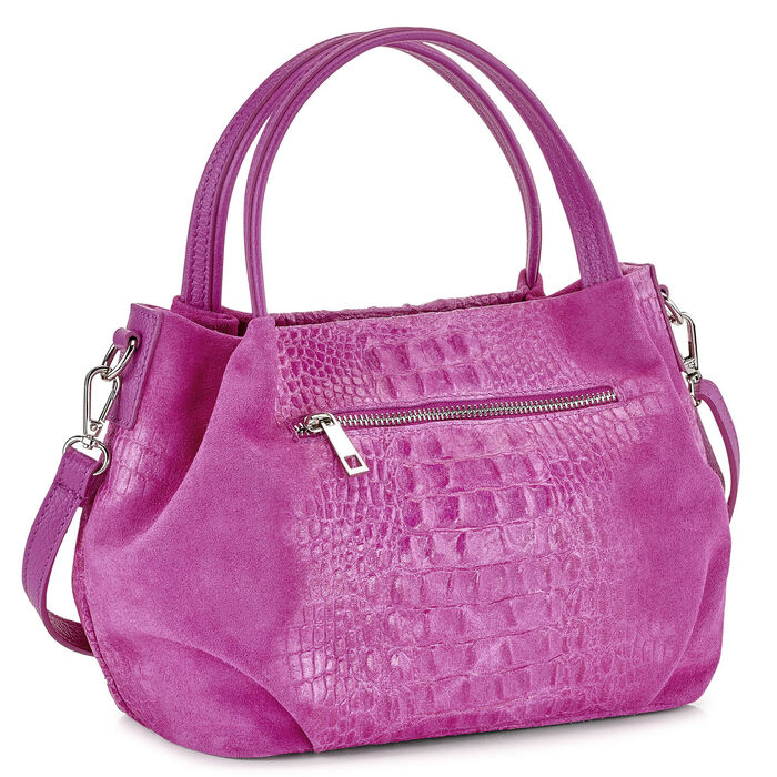 Laurina Tasche mit raffinierter Reptilprägung PINK