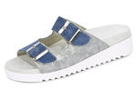 Pantolette mit Wörishofer Tieffussbett JEANS-SILBERGRAU