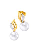 Ohrstecker mit S&uuml;sswasser-Zuchtperlen und Diamanten 