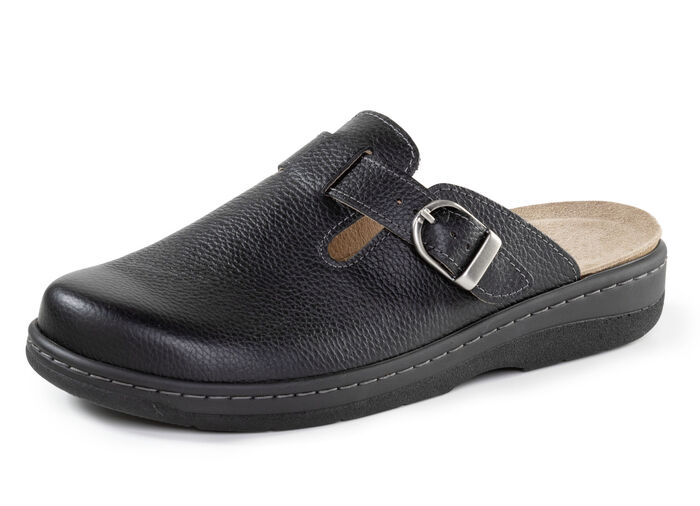 GINO GALANTE Clog aus genarbtem Nappaleder SCHWARZ