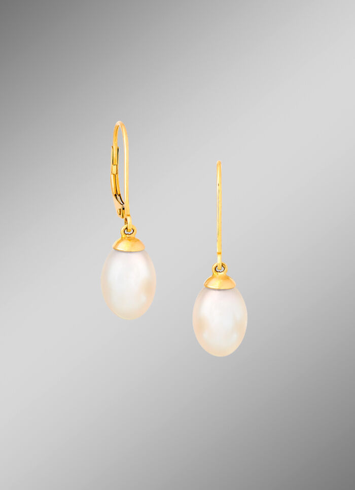 Zeitlose Ohrh&auml;nger mit S&uuml;sswasser-Zuchtperlen 