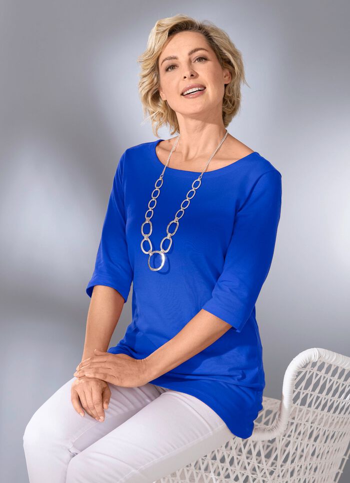 Shirt mit Rundhalsausschnitt in 3 Farben ROYALBLAU