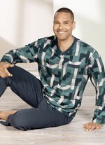 Pyjama mit V-Ausschnitt und Brusttasche 