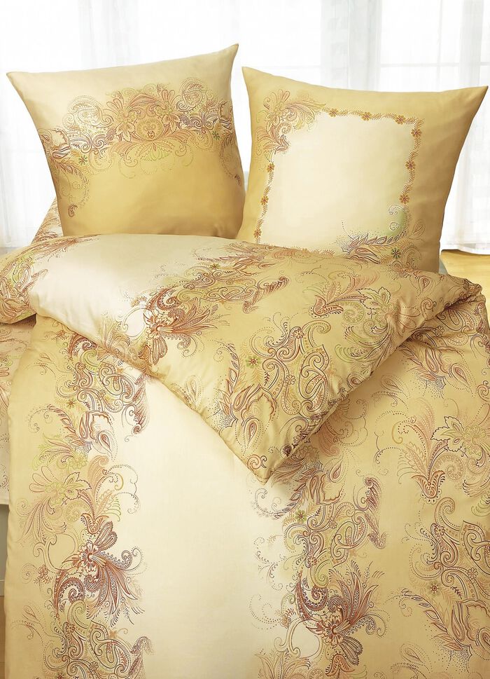 B&uuml;gelleichte Bettw&auml;sche-Garnitur mit Reissverschluss APRICOT