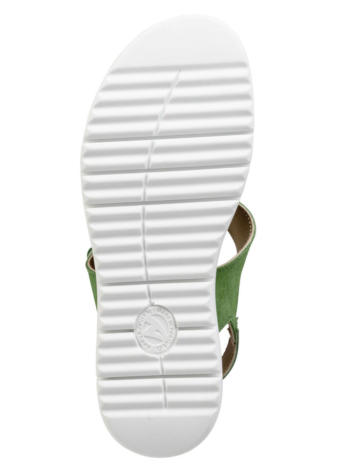 ELENA EDEN, bequeme Damen-Sandalen, Weite H, mit herausnehmbarem Fussbett GR&Uuml;N