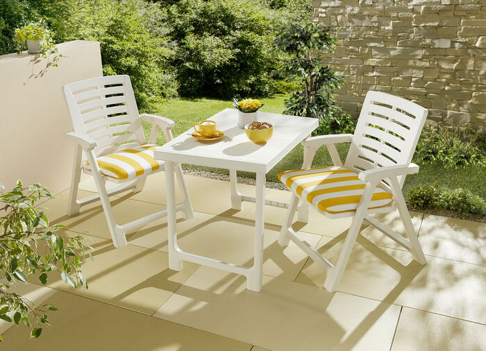 Wetterfestes Balkon-Set, 3-teilig WEISS