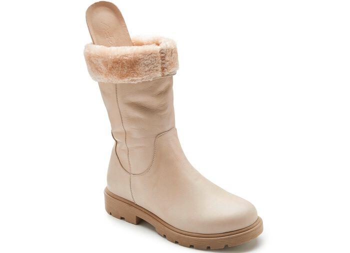 Andrea Conti Stiefel mit flauschigem, umschlagbaren Kragen BEIGE