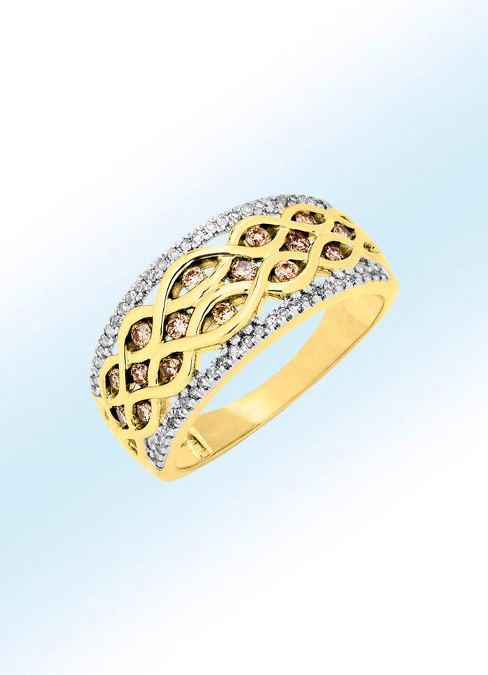 Damenring mit Diamanten und Brillanten 