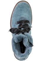 Waldl&auml;ufer Schn&uuml;r-Stiefelette mit kuscheligem Kragen aus Lammfell 