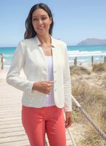 Blusenblazer mit Schulterpolstern ECRU