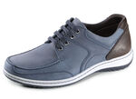 Schnürschuhe mit Kontrast-Besätzen BLAU-BRAUN