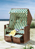 Maritimer Strandkorb GRÜN-BEIGE