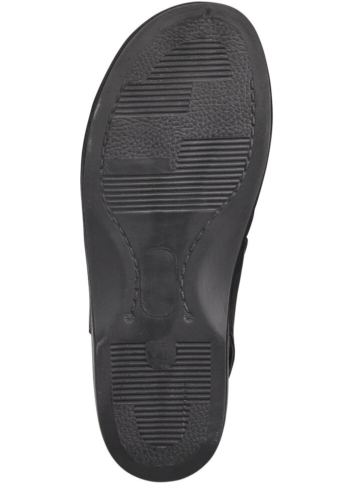 Sandale mit anatomisch geformten Lederfussbett SCHWARZ-BORDEAUX