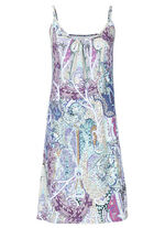 Laurina Kleid mit farbbrillantem Druckdessin und Spaghettiträgern 