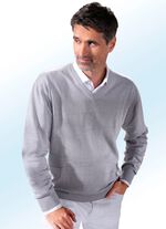 Pullover mit V-Ausschnitt in 3 Farben GRAU MELIERT