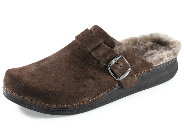 Mubb Pantolette mit verstellbarer Spange DUNKELBRAUN