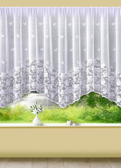 Aparter Bogenvorhang mit Automatikfaltenband 