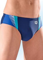 Arena Badehose in Slipform, mit farbigen Eins&auml;tzen MARINE-BUNT