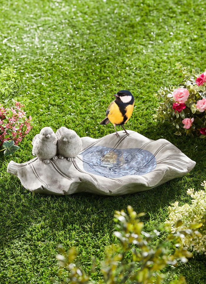 Vogeltränke aus Kunststein GRAU