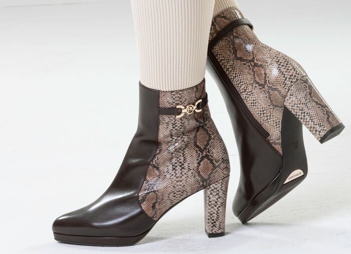 Peter Kaiser, trendige Damen-Stiefeletten, mit Reissverschluss TAUPE-MOKKA