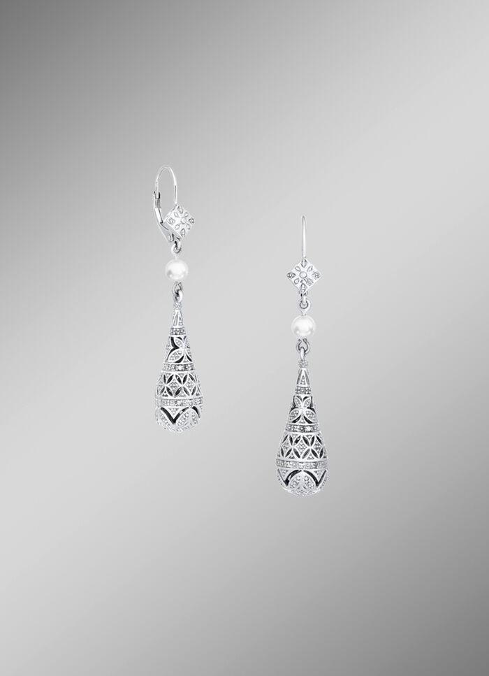 Ohranh&auml;nger in Tropfenform mit S&uuml;&szlig;wasser-Zuchtperlen 