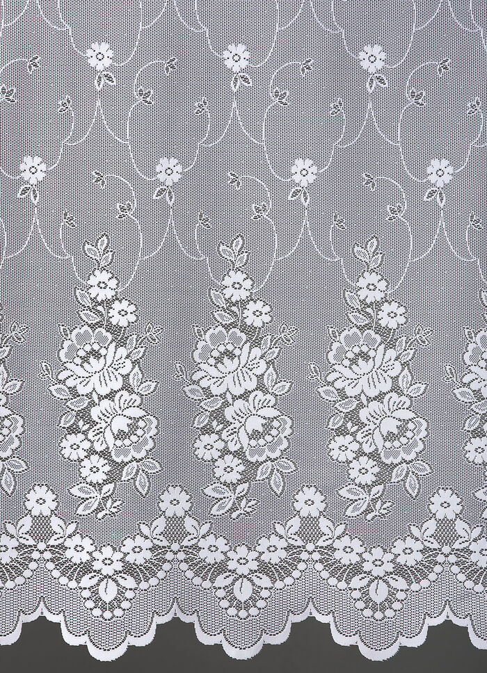 Vorhang Blumen mit Universalschienenband WEISS