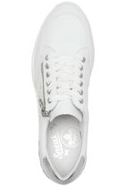 Rieker, bequeme Damen-Sneaker, Weite G, mit Reissverschluss WEISS