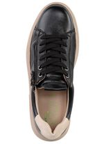 ELENA EDEN Schn&uuml;rschuh mit Velour-Besatz SCHWARZ-BEIGE