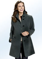 Longjacke in 2 Farben mit Knopfleiste FLASCHENGRÜN