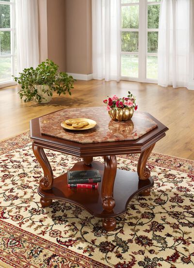 Couchtisch mit echter Marmor-Einlage 