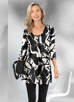 Auff&auml;lliges Longshirt mit 3/4-langen &Auml;rmeln 