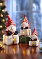 Beleuchteter Terrakotta-Wichtel mit Timerfunktion 