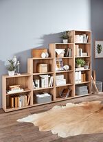 Klassische Regal-Serie mit Kunststofff&uuml;ssen EICHE SONOMA