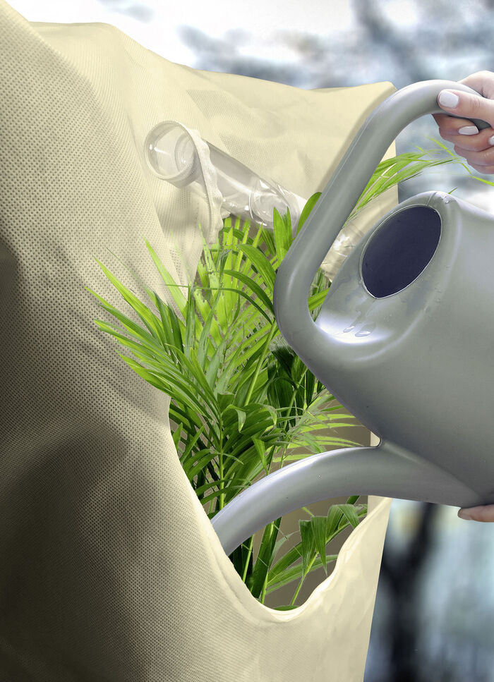 Robuster Pflanzensack mit Sichtfenster BEIGE