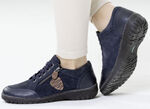 ELENA EDEN, bequeme Damen-Schnürschuhe, Weite G, mit herausnehmbarem Fussbett MARINE