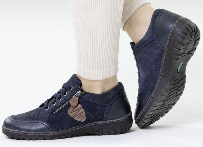 ELENA EDEN, bequeme Damen-Schnürschuhe, Weite G, mit herausnehmbarem Fussbett MARINE