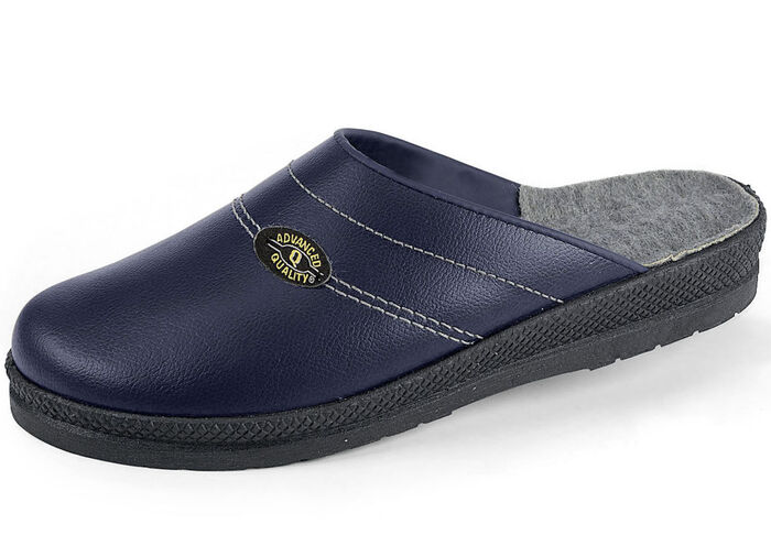 Pantolette aus Rindleder MARINE