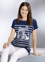 Shirt mit maritimen Druck MARINE-WEISS