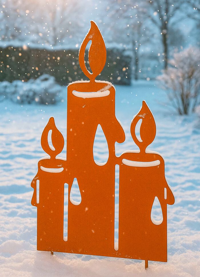 Gartenstecker in Rostoptik 