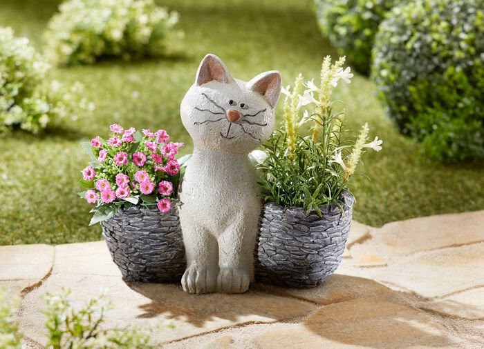 Pflanztopf Katze aus Polyresin 
