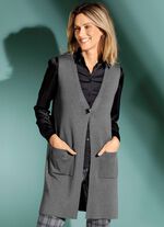 Gilet mit dekorativem Verschluss GRAU MELIERT