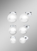 Ohrstecker-Set in Silber 925/- fein mit Süsswasser-Zuchtperlen 