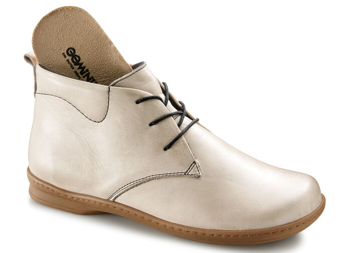 Gemini Schnür-Stiefelette aus hochwertigem Leder KIESEL