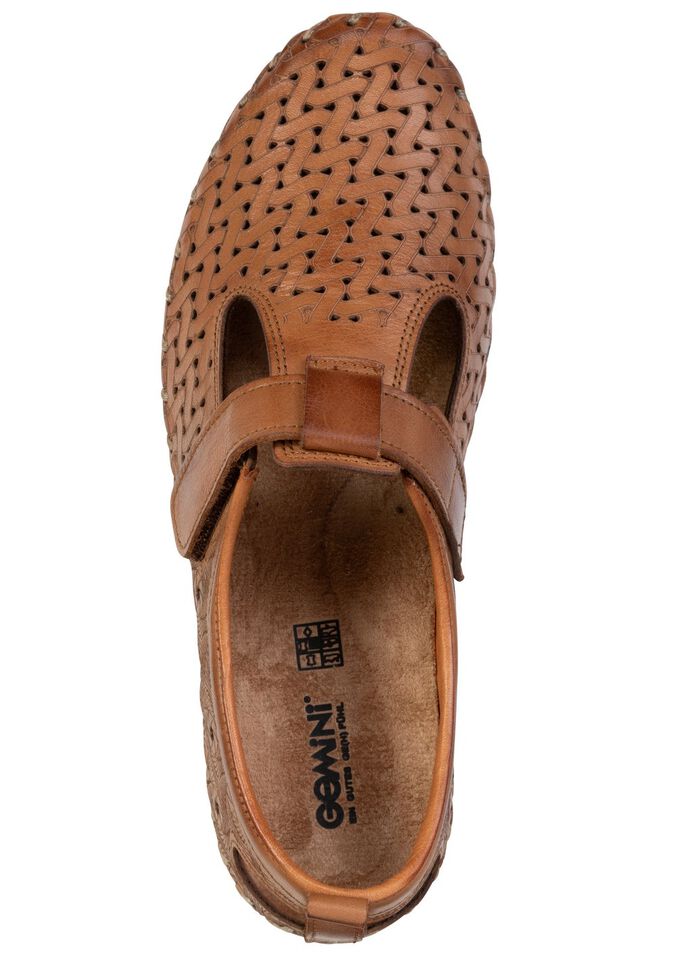 Gemini, sommerliche Damen-Slipper, Weite G, mit herausnehmbarem Fussbett COGNAC