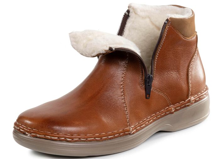 GINO GALANTE, gef&uuml;tterte Herren-Stiefeletten, Winterschuhe, mit Wolle COGNAC