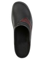 Klassische Herren-Pantoletten, mit anatomisch geformtem Fussbett SCHWARZ-BURGUND