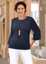 Pullover mit Raglanärmeln in Ajourdessin MARINE