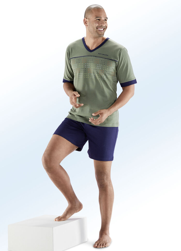 Zweierpack Shortys mit V-Ausschnitt und platziertem Druck 