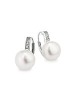 Ohrringe mit S&uuml;sswasser-Zuchtperlen und Diamanten 